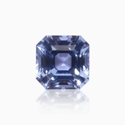 asscher cut lab grown cornflower blue sapphire