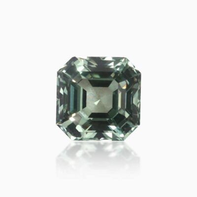 asscher cut lab grown green sapphire