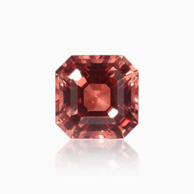 asscher cut lab grown medium padparadscha sapphire