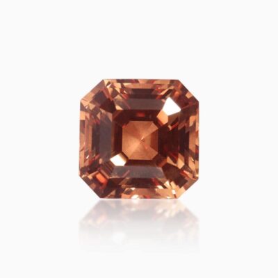 asscher cut lab grown orange sapphire