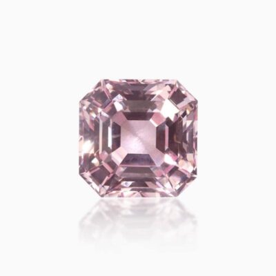 asscher cut lab grown pink morganite