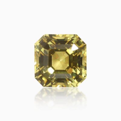 asscher cut lab grown yellow sapphire