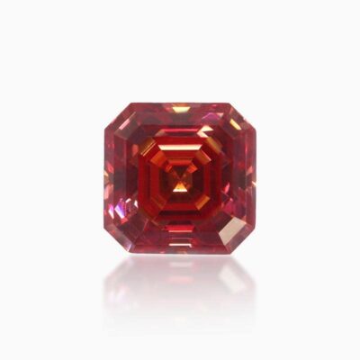 asscher garnet red moissanite stone