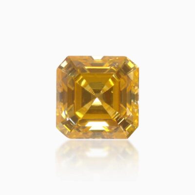 asscher golden yellow moissanite stone