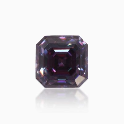 asscher imperial purple moissanite stone