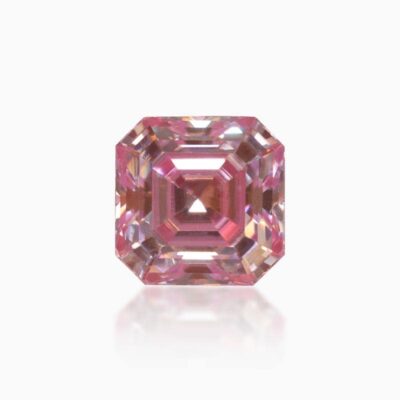 asscher pink moissanite stone