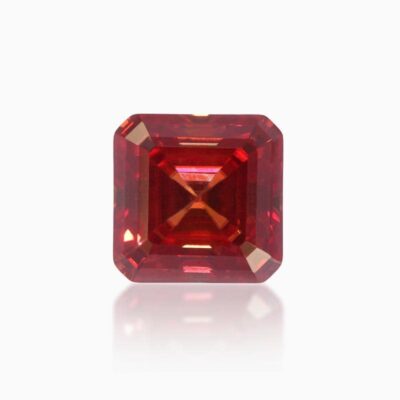 asscher watermelon red moissanite stone