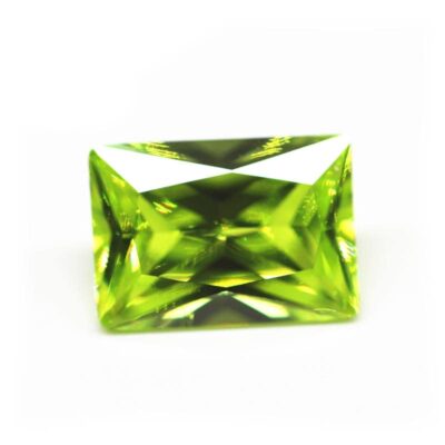 baguette cut apple green 5a cubic zirconia