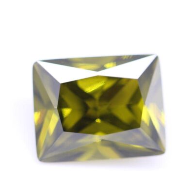 baguette cut peridot 5a cubic zirconia