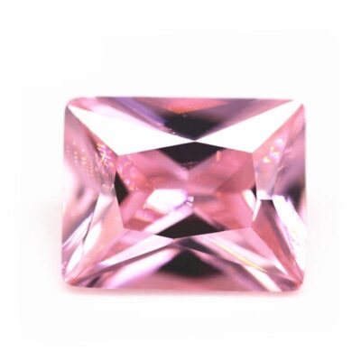 baguette cut pink 5a cubic zirconia