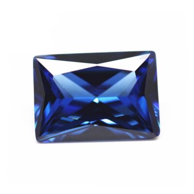 baguette cut sapphire blue 5a cubic zirconia