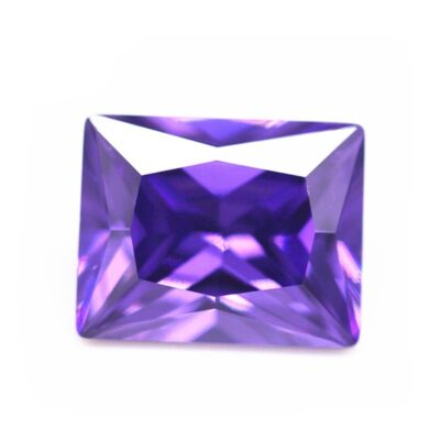 baguette cut violet 5a cubic zirconia