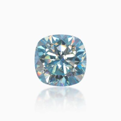 cushion aqua moissanite stone