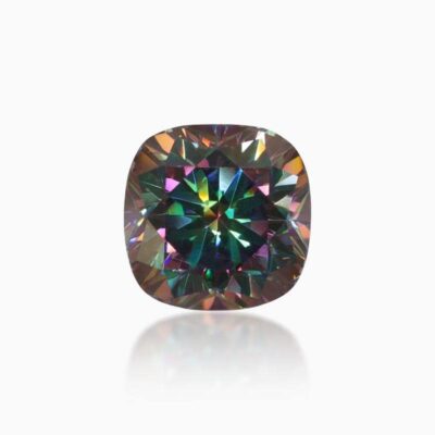 cushion black green moissanite stone