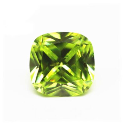 cushion cut apple green 5a cubic zirconia