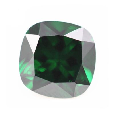 cushion cut dark green 5a cubic zirconia