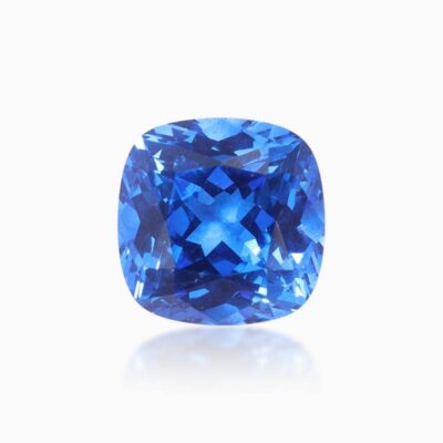 cushion cut lab grown cobalt blue sapphire