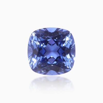 cushion cut lab grown cornflower blue sapphire