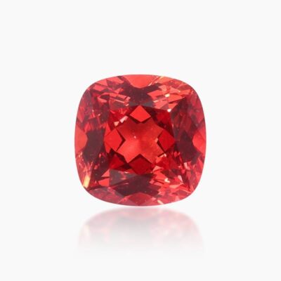 cushion cut lab grown dark padparadscha sapphire