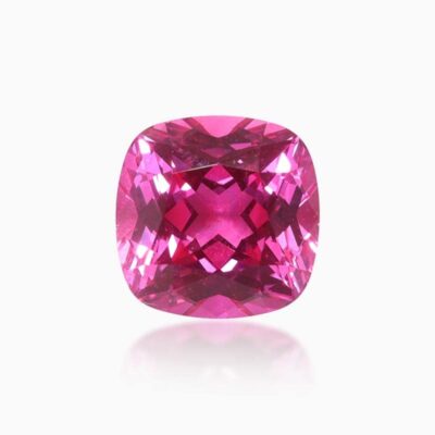 cushion cut lab grown dark pink sapphire
