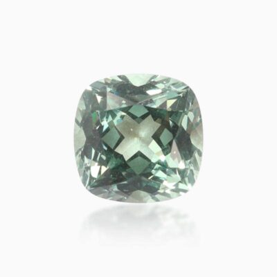 cushion cut lab grown green sapphire