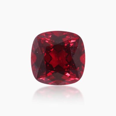 cushion cut lab grown pigeon blood sapphire