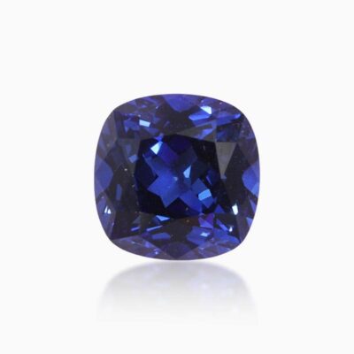 cushion cut lab grown royal blue sapphire