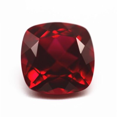 cushion cut lab grown ruby 1
