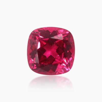 cushion cut lab grown tourmaline red sapphire
