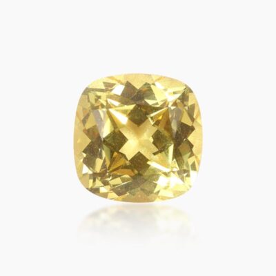 cushion cut lab grown yellow sapphire