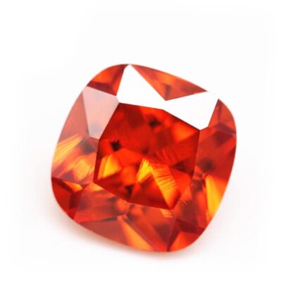 cushion cut orange red 5a cubic zirconia