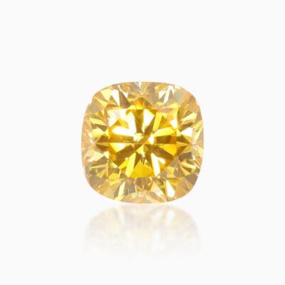 cushion golden yellow moissanite stone
