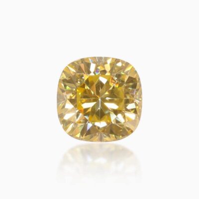 cushion lemon yellow moissanite stone