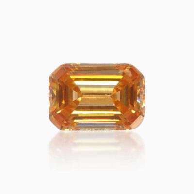 emerald champagne moissanite stone