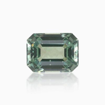 emerald cut lab grown green sapphire