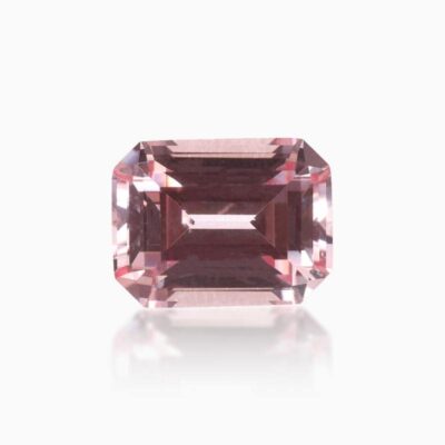 emerald cut lab grown light padparadscha sapphire