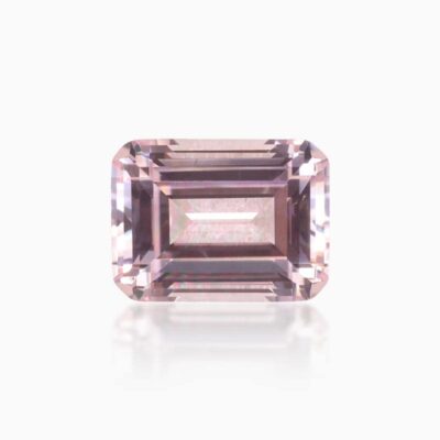 emerald cut lab grown pink morganite