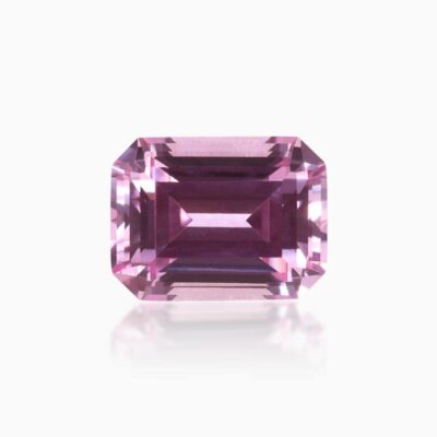 emerald cut lab grown pink sapphire