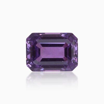 emerald cut lab grown purple blue sapphire