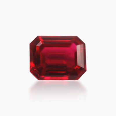 emerald cut lab grown ruby