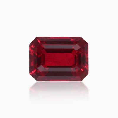 emerald cut lab grown ruby red sapphire