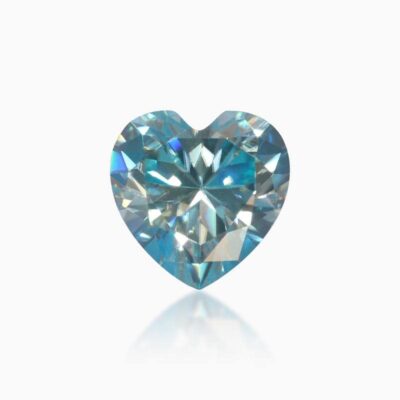 heart aqua moissanite stone
