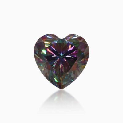 heart black green moissanite stone