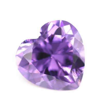 heart cut amethyst 5a cubic zirconia