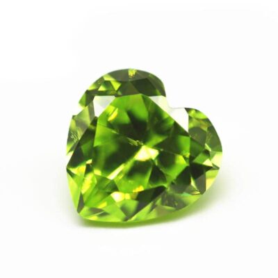 heart cut apple green 5a cubic zirconia