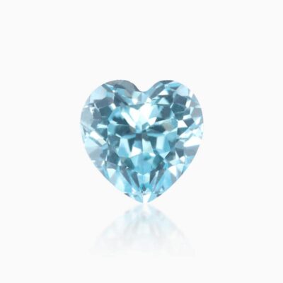 heart cut lab grown aqua blue sapphire