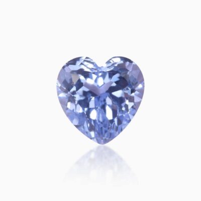 heart cut lab grown cornflower blue sapphire