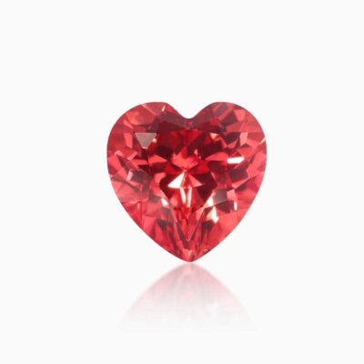 heart cut lab grown dark padparadscha sapphire