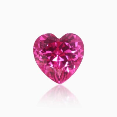 heart cut lab grown dark pink sapphire