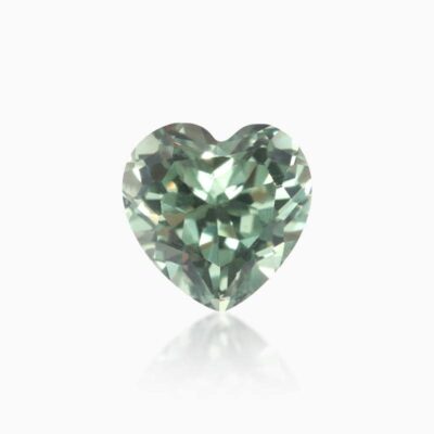 heart cut lab grown green sapphire